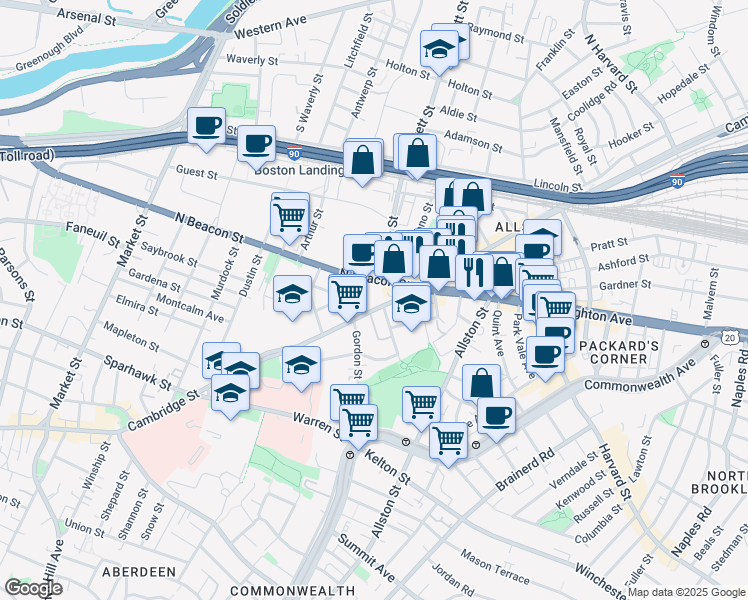map of restaurants, bars, coffee shops, grocery stores, and more near 4 Imrie Road in Boston