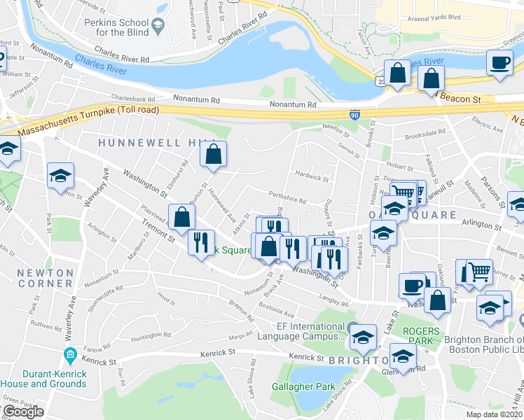 map of restaurants, bars, coffee shops, grocery stores, and more near 14-16 Champney Street in Boston
