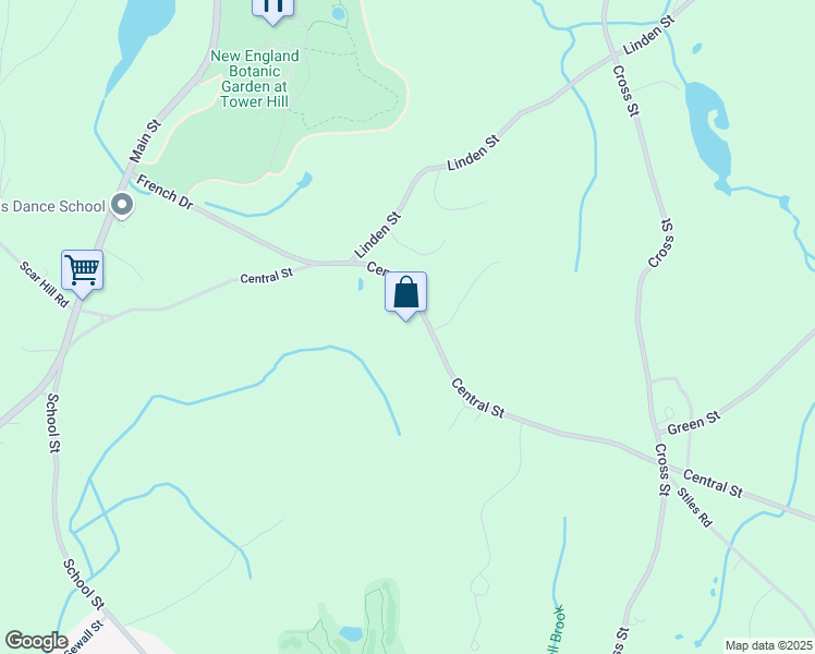 map of restaurants, bars, coffee shops, grocery stores, and more near 146 Central Street in Boylston