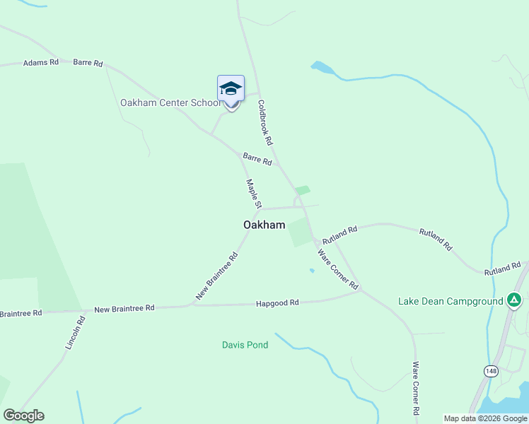 map of restaurants, bars, coffee shops, grocery stores, and more near 84 Maple Street in Oakham