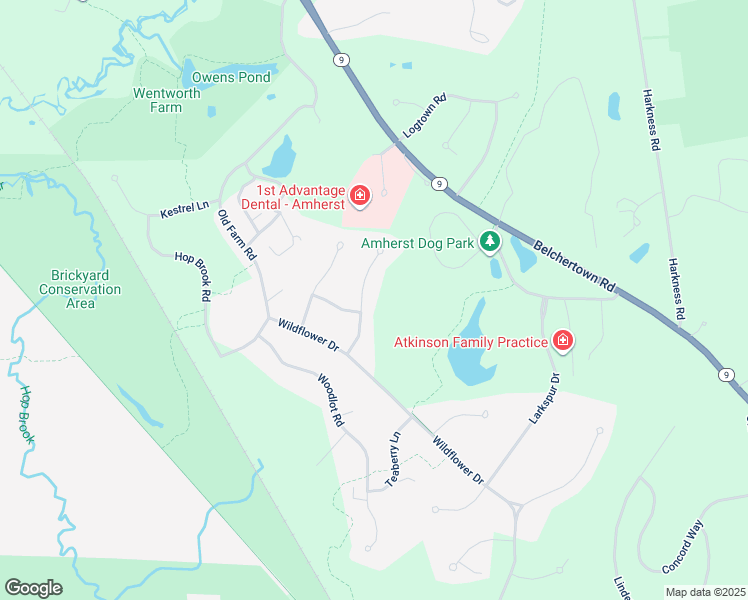map of restaurants, bars, coffee shops, grocery stores, and more near 35 Tanglewood Road in Amherst