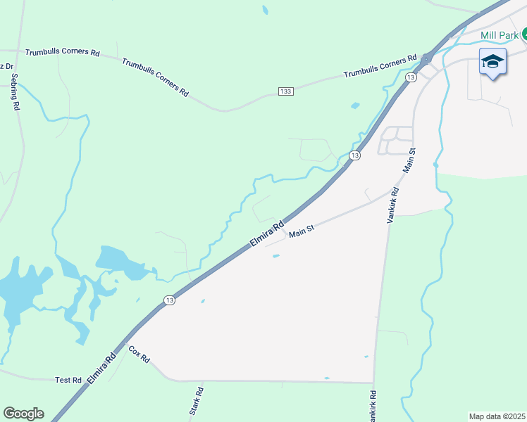 map of restaurants, bars, coffee shops, grocery stores, and more near 1962 Elmira Road in Tompkins County