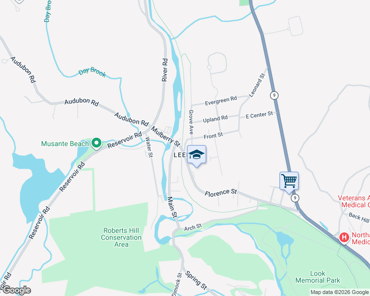 map of restaurants, bars, coffee shops, grocery stores, and more near 20 Florence Street in Northampton