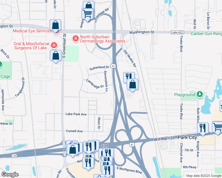 map of restaurants, bars, coffee shops, grocery stores, and more near 3810 Cambridge Drive in Park City