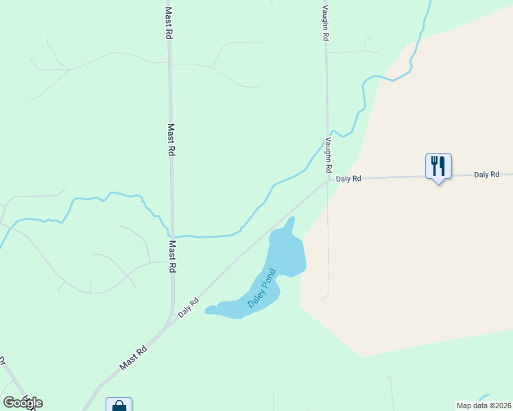 map of restaurants, bars, coffee shops, grocery stores, and more near 6776 Daly Road in Dexter