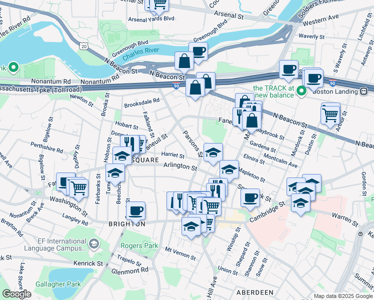 map of restaurants, bars, coffee shops, grocery stores, and more near 29 Madeline Street in Boston