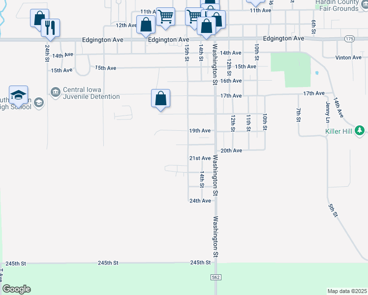 map of restaurants, bars, coffee shops, grocery stores, and more near 1906-1998 15th St in Eldora