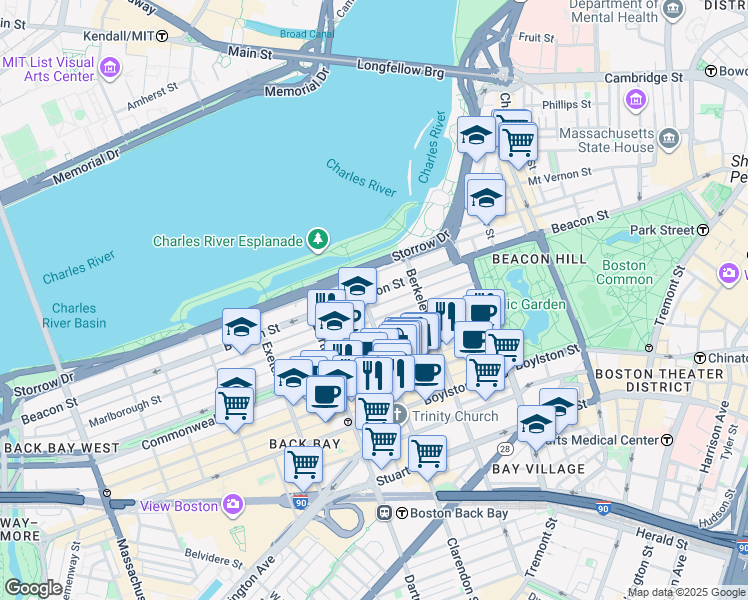 map of restaurants, bars, coffee shops, grocery stores, and more near 81 Public Alley 420 in Boston