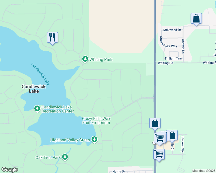 map of restaurants, bars, coffee shops, grocery stores, and more near 409 Lamplighter Loop Southeast in Poplar Grove
