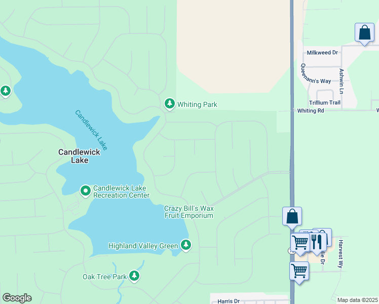 map of restaurants, bars, coffee shops, grocery stores, and more near 107 Prince Court Southeast in Poplar Grove