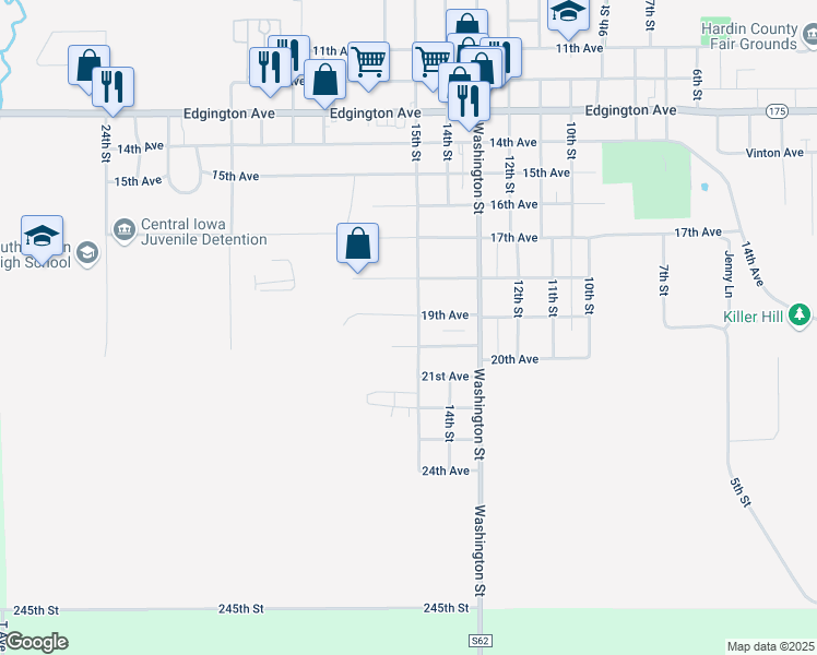 map of restaurants, bars, coffee shops, grocery stores, and more near 1906 15th St in Eldora