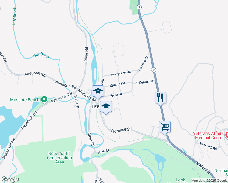 map of restaurants, bars, coffee shops, grocery stores, and more near 59 Front St in Northampton