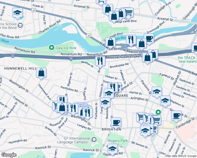 map of restaurants, bars, coffee shops, grocery stores, and more near 6 Gerrish Street in Boston