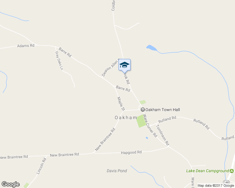 map of restaurants, bars, coffee shops, grocery stores, and more near 84 Maple Street in Oakham