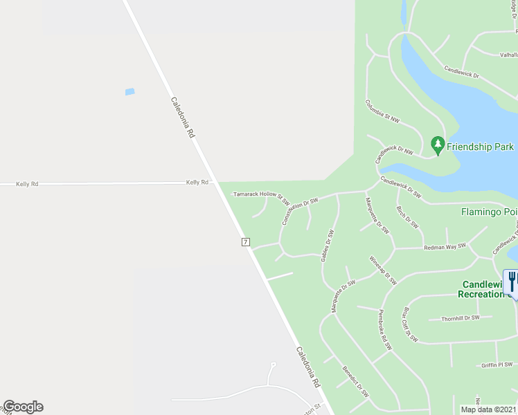 map of restaurants, bars, coffee shops, grocery stores, and more near 107 Chatham Court Southwest in Poplar Grove