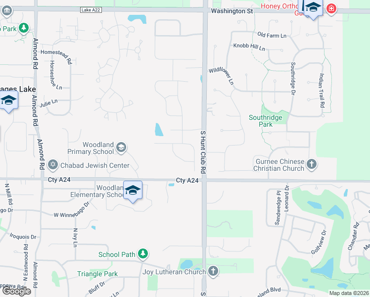 map of restaurants, bars, coffee shops, grocery stores, and more near 33873 North Summerfields Drive in Gurnee