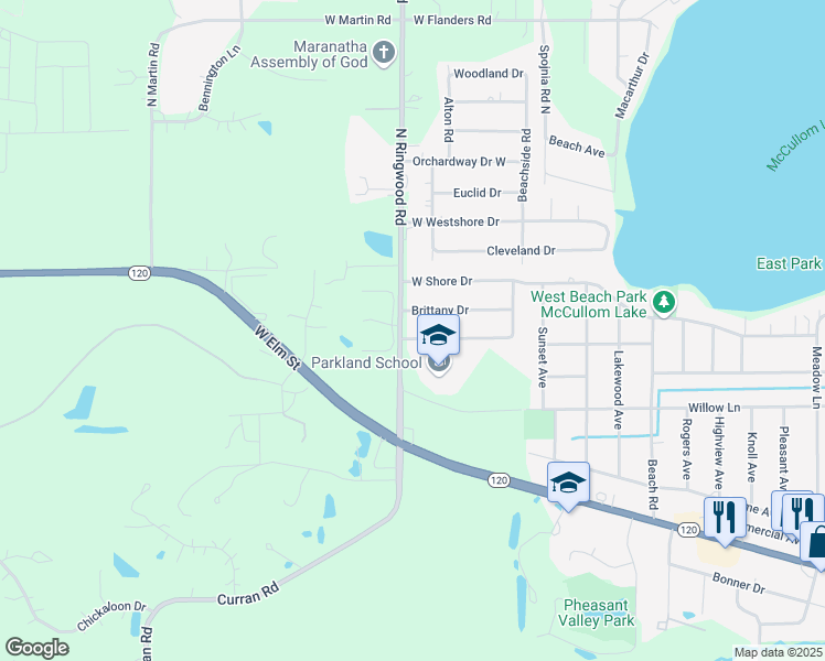 map of restaurants, bars, coffee shops, grocery stores, and more near 5524 West Sherman Drive in McHenry
