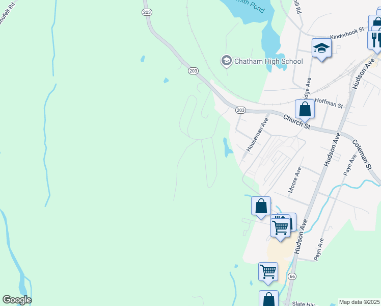 map of restaurants, bars, coffee shops, grocery stores, and more near 1903 Route 203 in Chatham