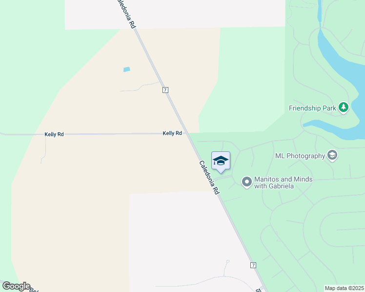 map of restaurants, bars, coffee shops, grocery stores, and more near 2493 Kelly Road in Caledonia