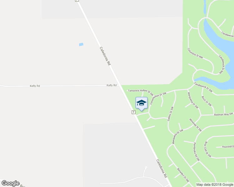 map of restaurants, bars, coffee shops, grocery stores, and more near 2493 Kelly Road in Caledonia