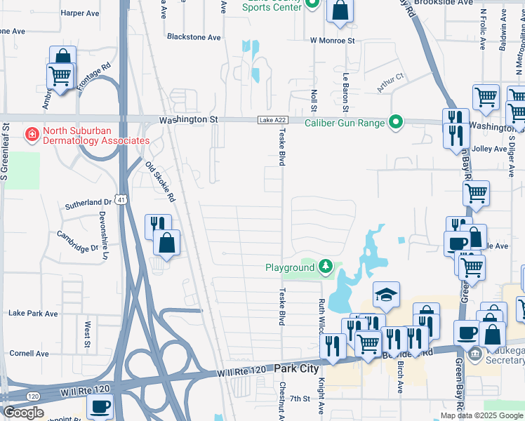 map of restaurants, bars, coffee shops, grocery stores, and more near 3415 Howard Street in Park City