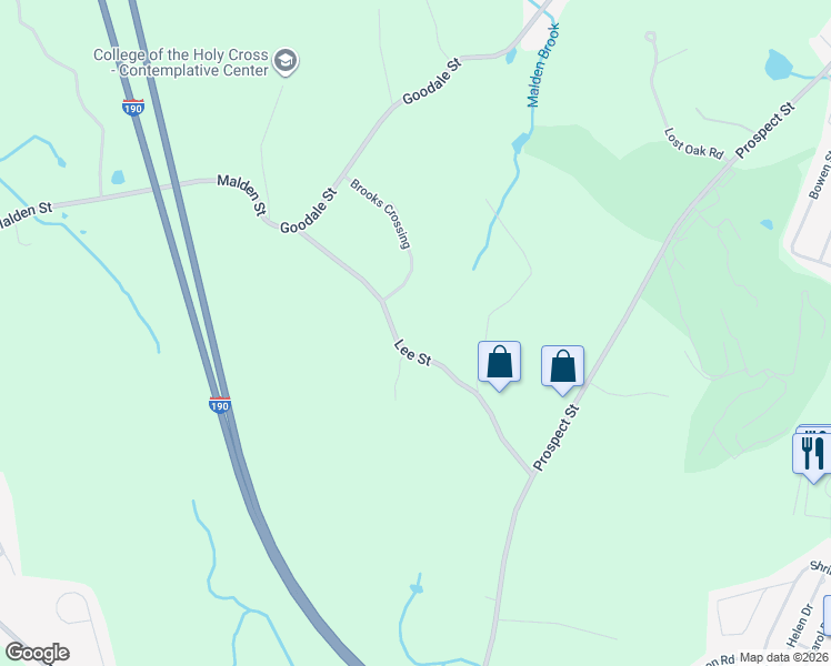 map of restaurants, bars, coffee shops, grocery stores, and more near 72 Lee St in West Boylston