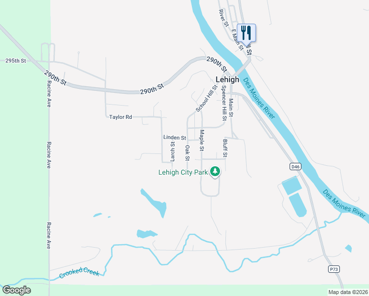 map of restaurants, bars, coffee shops, grocery stores, and more near 766 Oak Street in Lehigh