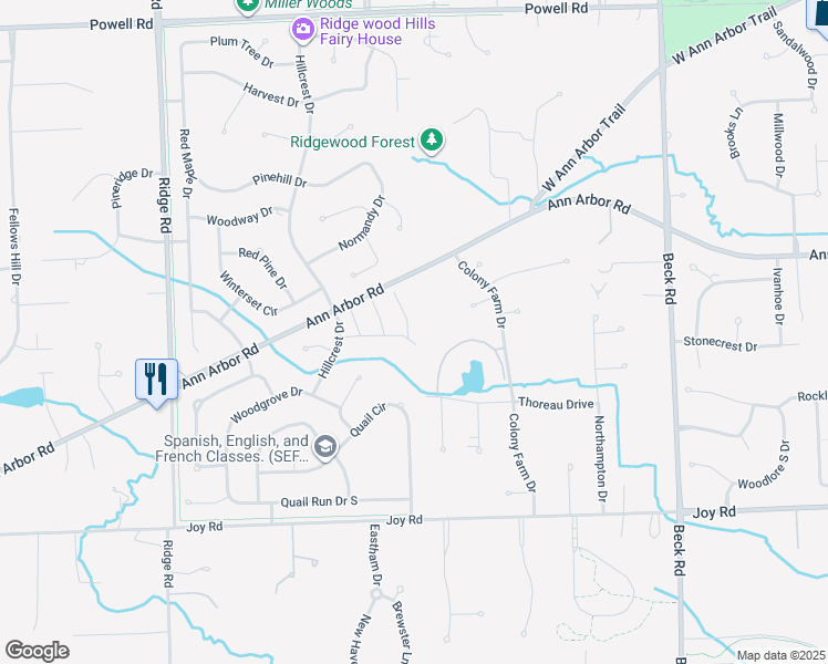 map of restaurants, bars, coffee shops, grocery stores, and more near 9383 Timberline Dr in Plymouth