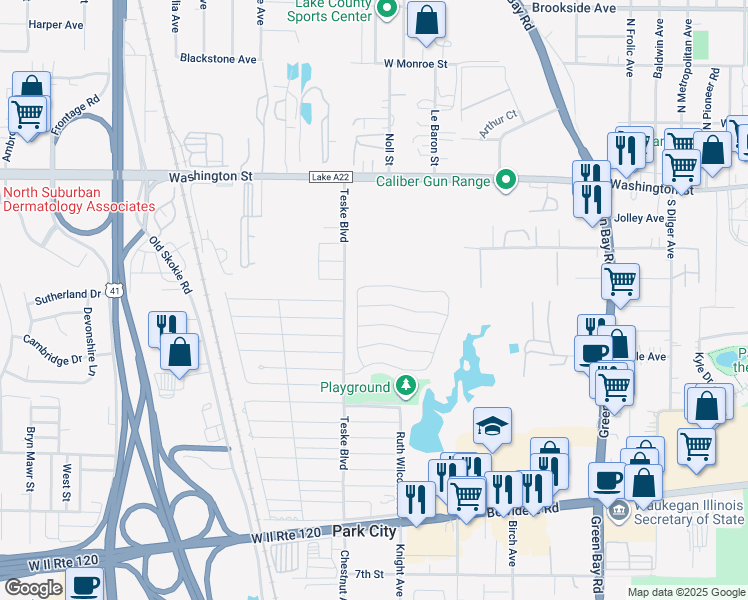map of restaurants, bars, coffee shops, grocery stores, and more near 3321 Eric Boulevard in Park City
