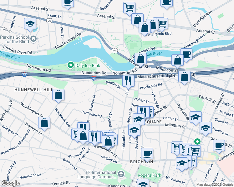 map of restaurants, bars, coffee shops, grocery stores, and more near 26 Gerrish Street in Boston