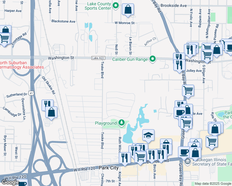 map of restaurants, bars, coffee shops, grocery stores, and more near 3321 Eric Boulevard in Park City