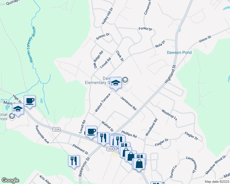 map of restaurants, bars, coffee shops, grocery stores, and more near 78 Jamieson Road in Holden