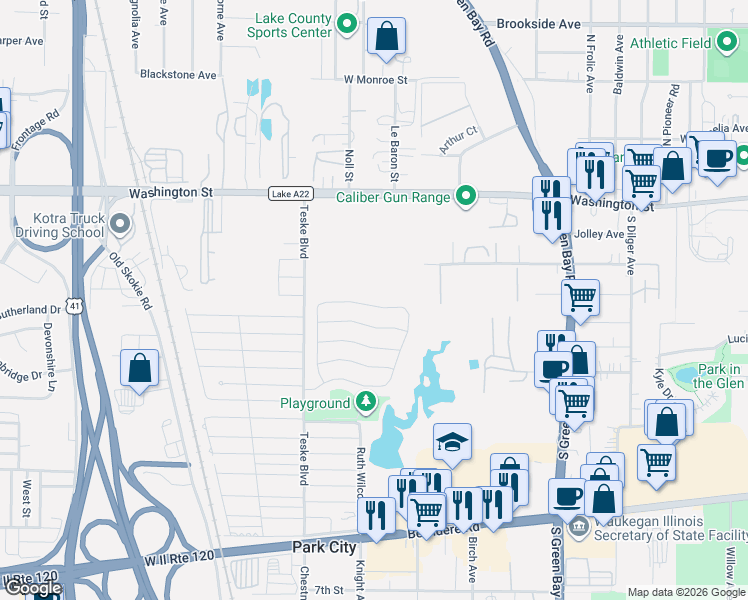 map of restaurants, bars, coffee shops, grocery stores, and more near 3280 Eric Boulevard in Park City
