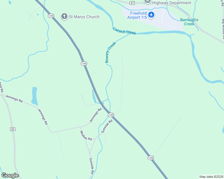 map of restaurants, bars, coffee shops, grocery stores, and more near 1860 New York 145 in East Durham