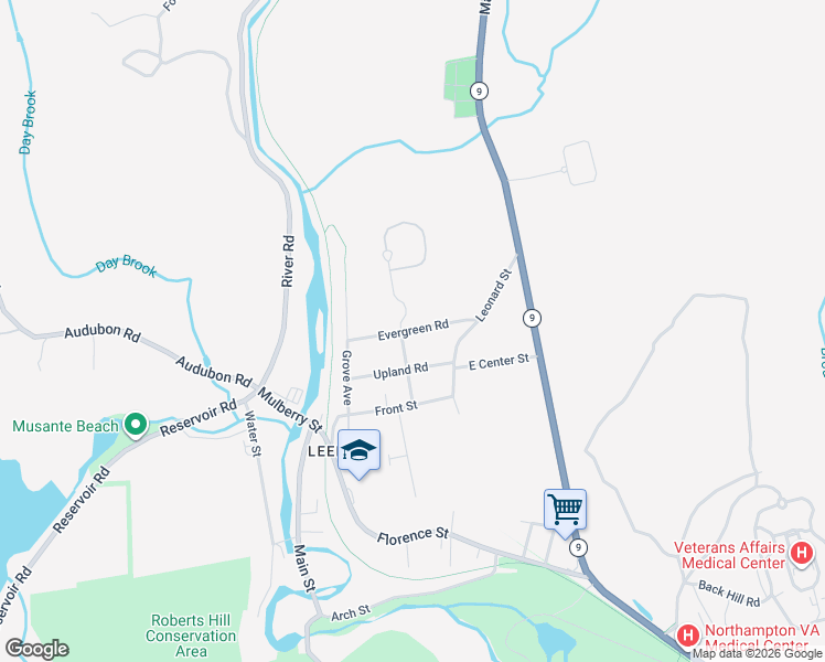 map of restaurants, bars, coffee shops, grocery stores, and more near 30-98 Evergreen Road in Northampton