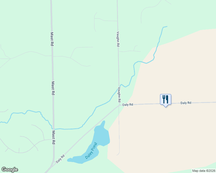 map of restaurants, bars, coffee shops, grocery stores, and more near 5215 Vaughn Road in Dexter