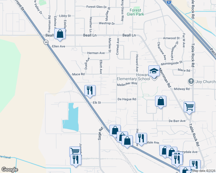 map of restaurants, bars, coffee shops, grocery stores, and more near 108 Horton Circle in Medford