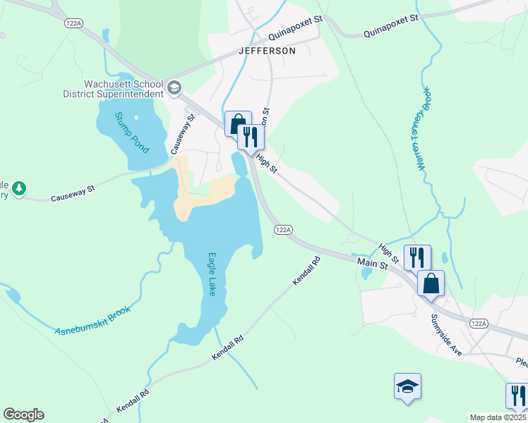 map of restaurants, bars, coffee shops, grocery stores, and more near 1575 Main Street in Holden