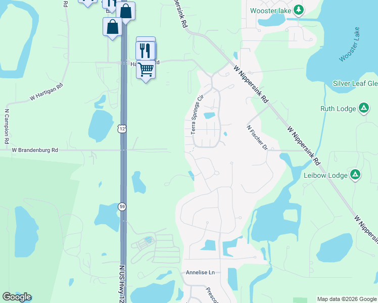 map of restaurants, bars, coffee shops, grocery stores, and more near 34862 North Elm Street in Lake County