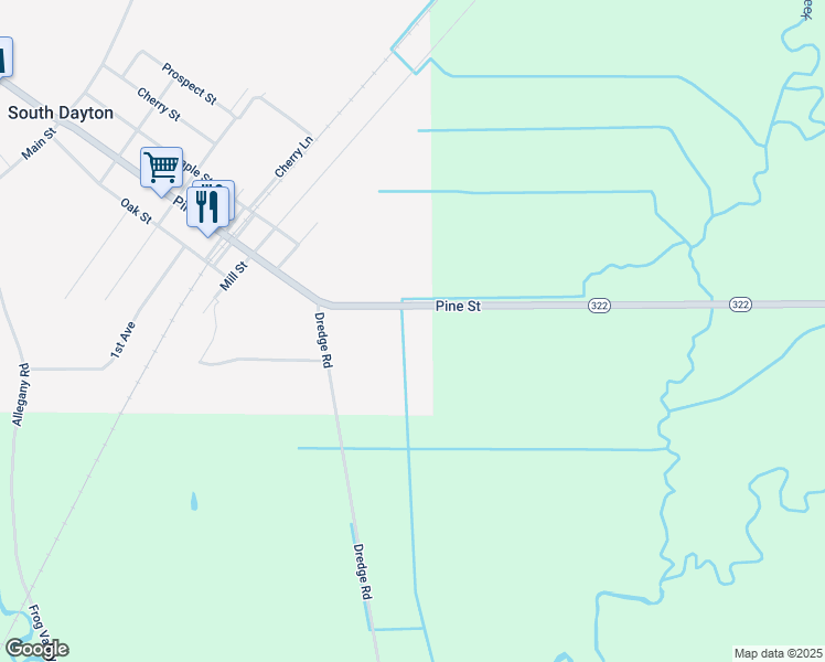 map of restaurants, bars, coffee shops, grocery stores, and more near in South Dayton