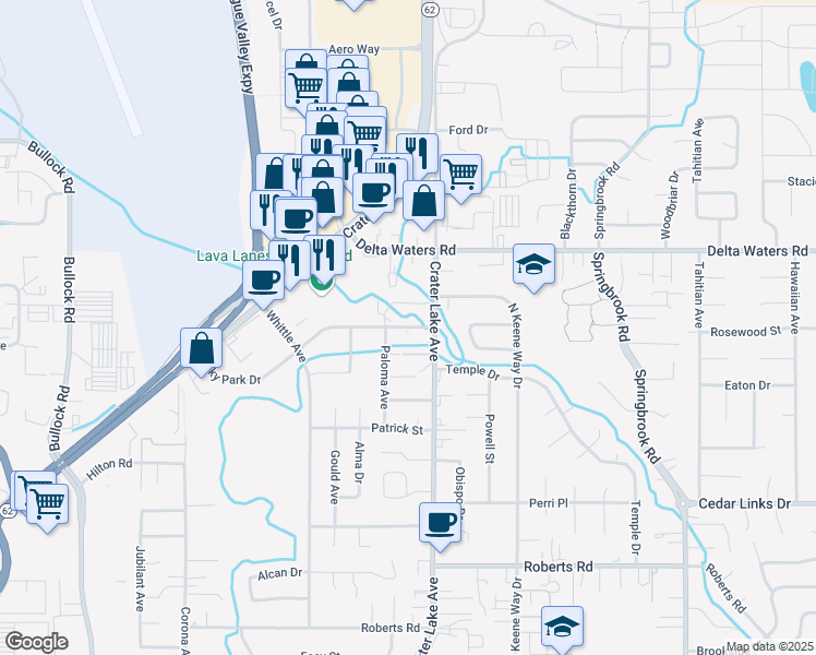 map of restaurants, bars, coffee shops, grocery stores, and more near 2000 Bradbury Street in Medford