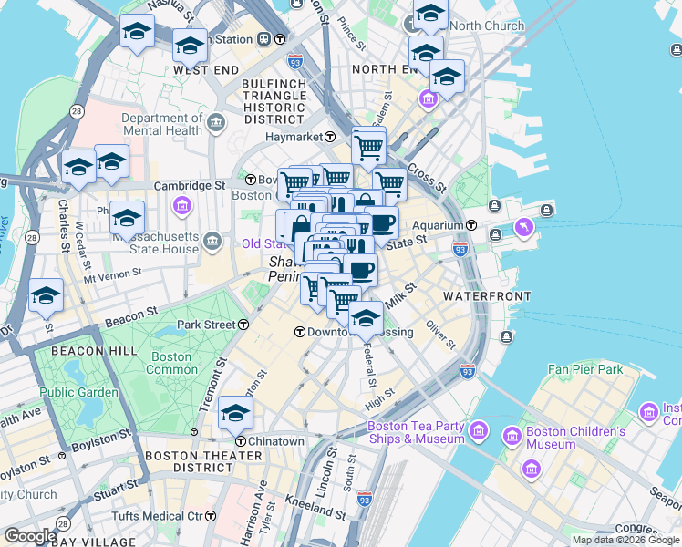 map of restaurants, bars, coffee shops, grocery stores, and more near in 