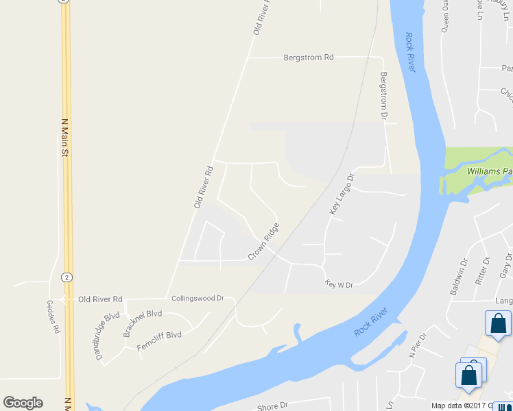 map of restaurants, bars, coffee shops, grocery stores, and more near 6816 Crown Ridge in Rockford