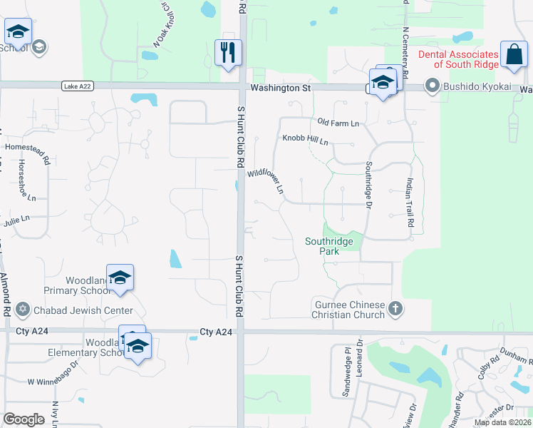 map of restaurants, bars, coffee shops, grocery stores, and more near 6430 Habitat Court in Gurnee