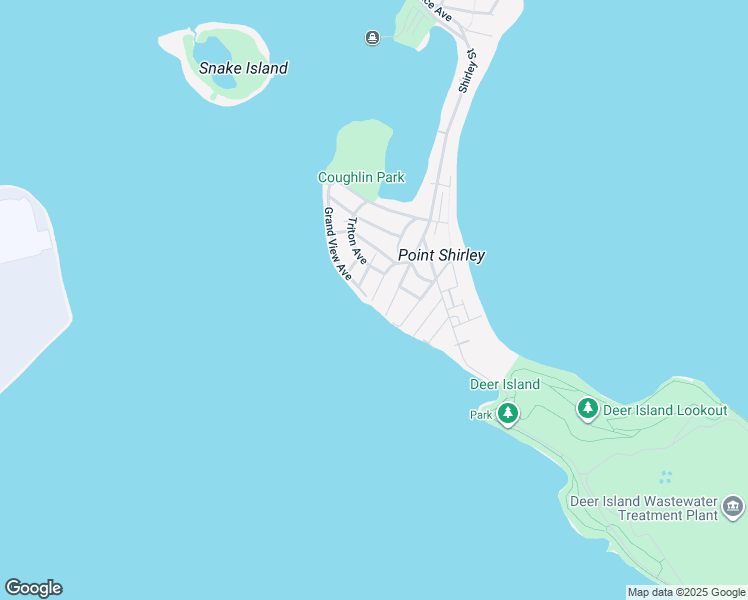 map of restaurants, bars, coffee shops, grocery stores, and more near 2152 Shirley Street in Winthrop