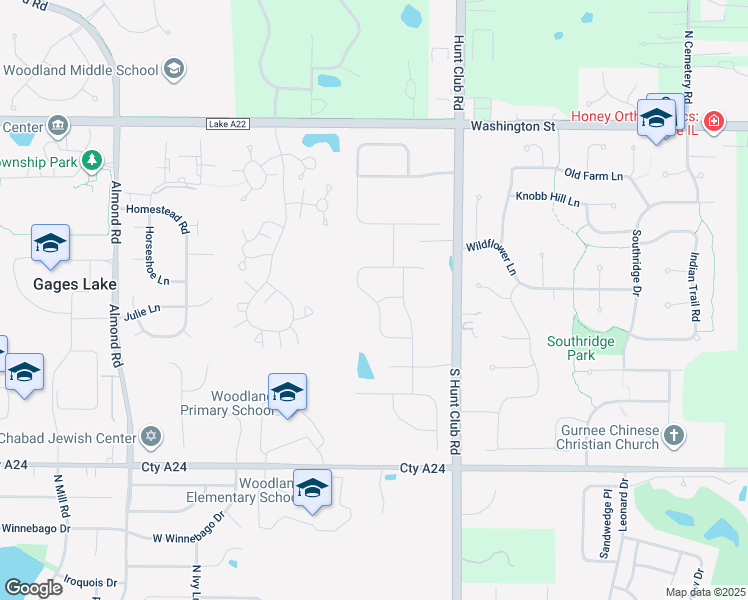 map of restaurants, bars, coffee shops, grocery stores, and more near 34094 North Jenna Lane in Gurnee