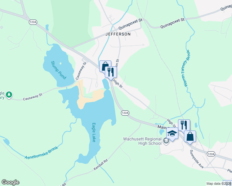 map of restaurants, bars, coffee shops, grocery stores, and more near 1594 Main Street in Holden