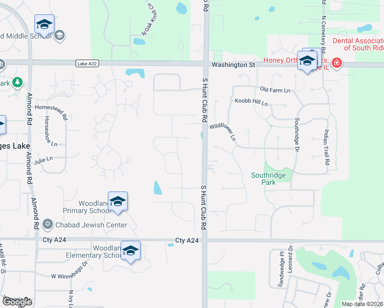 map of restaurants, bars, coffee shops, grocery stores, and more near 34063 Partridge Lane in Gurnee