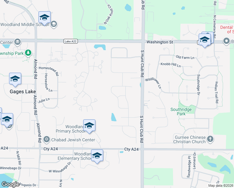 map of restaurants, bars, coffee shops, grocery stores, and more near 34094 North Jenna Lane in Gurnee