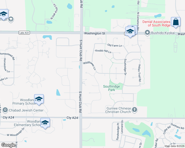 map of restaurants, bars, coffee shops, grocery stores, and more near 6430 Habitat Court in Gurnee